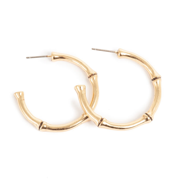 1018-1193 Bamboo Basic Earring Gold