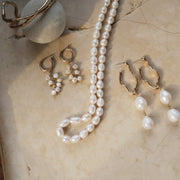 1018-1360 Raw Pearl Earring Gold