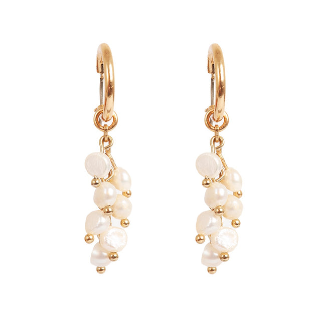 1018-1360 Raw Pearl Earring Gold