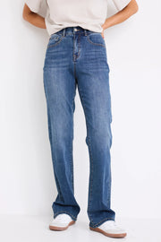 Soho Mid Blue Mid Rise Comfort Fit Straight Jean