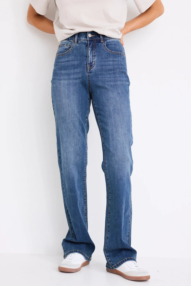 Soho Mid Blue Mid Rise Comfort Fit Straight Jean