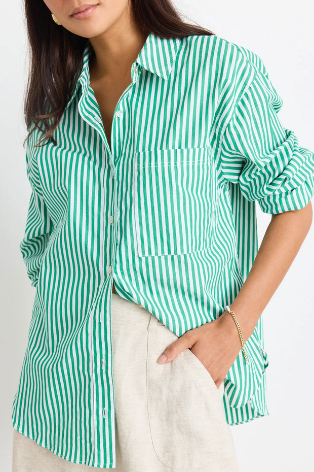 You Got This Green Stripe O/S Shirt
