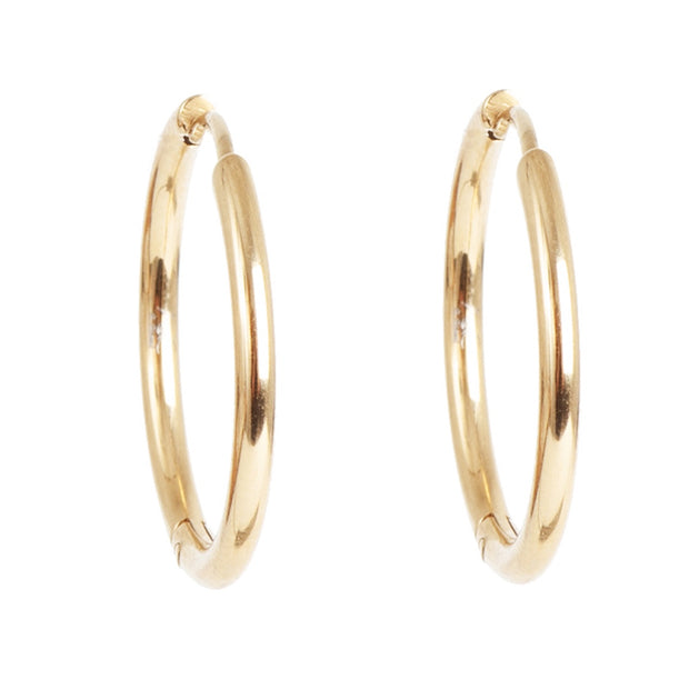 Pure Steel Creol Earring - 30mm Gold