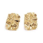 1046-0239 Pure Steel Earring - Square Melted Gold