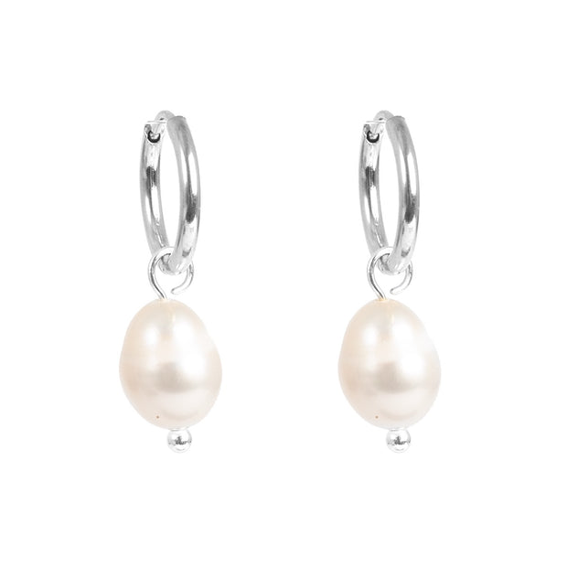 1047-0014 Pure Steel Pearl Earring