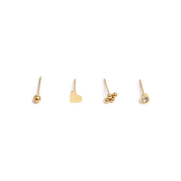 1047-0024 - Gold Earring 4pc Set