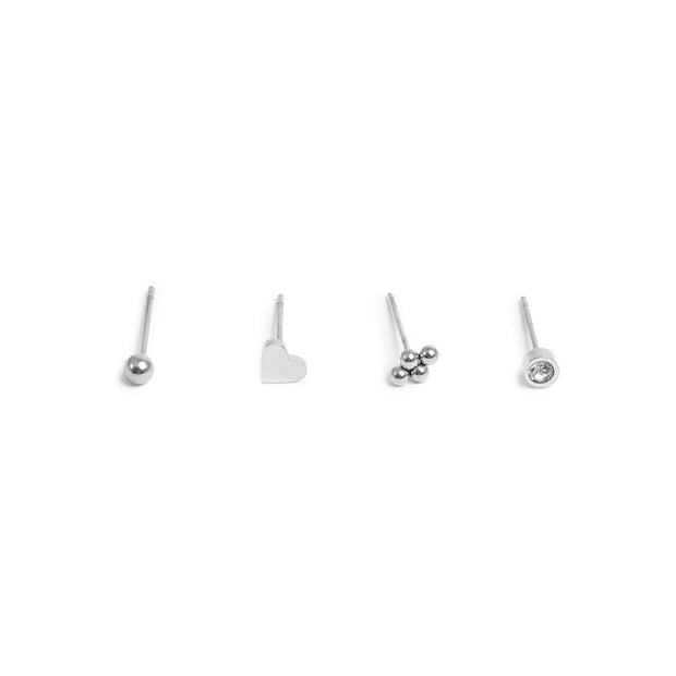 1047-0025 - Silver Earring 4pc Set