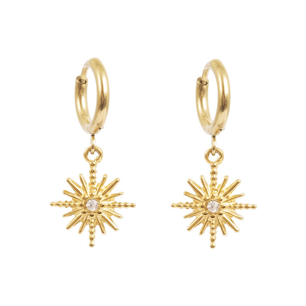 1047-0042 Pure Steel Charms Gold Earring