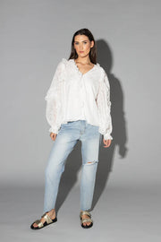 Theo Blouse - White Embroidery
