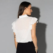 Crafted Blouse - White Dobby