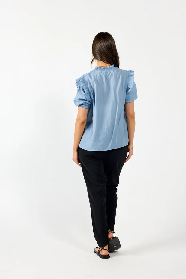 Bianca Blouse - Dusky Blue