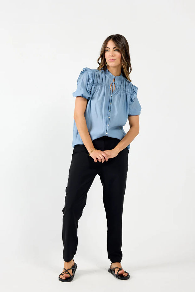 Bianca Blouse - Dusky Blue