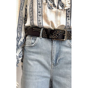 Taron Charcoal Studded Belt