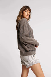 Bower Bird Retro Sweater - Charcoal