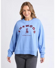 Foxwood Effortless Contrast Crew Azurine Blue