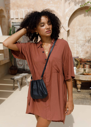 Vera Mina Crossbody Textured Noir/Black