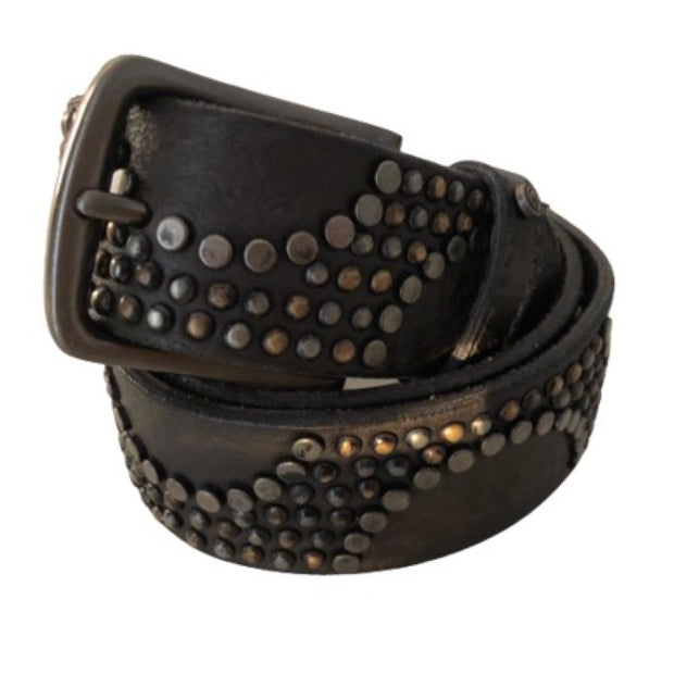 Taron Charcoal Studded Belt