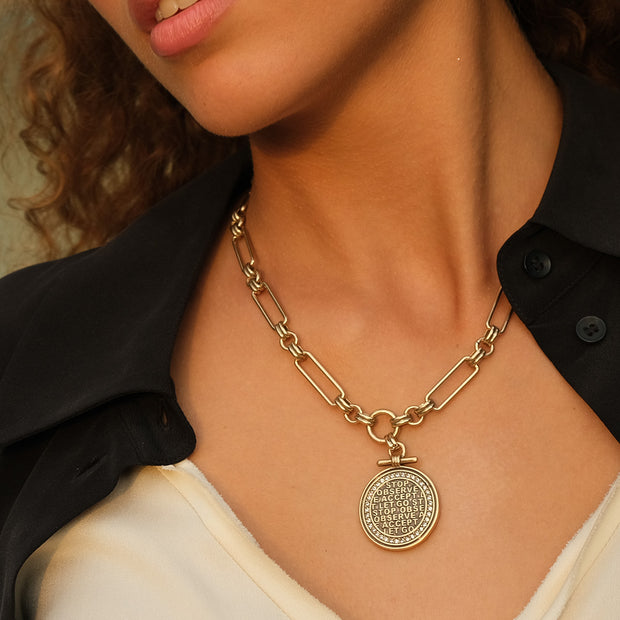 Coins of Relief Necklace - Rectangle Link