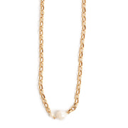 2018-1155 Raw Necklace Gold Pearl