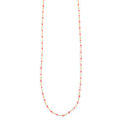 2046-0261 - Pure Steel Fuchsia Enamel Necklace