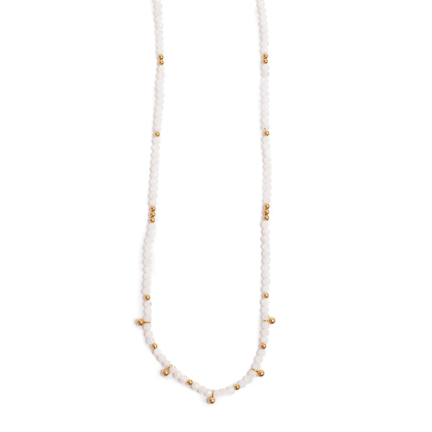 2047-0011 White & Gold Plated Pure Steel Necklace