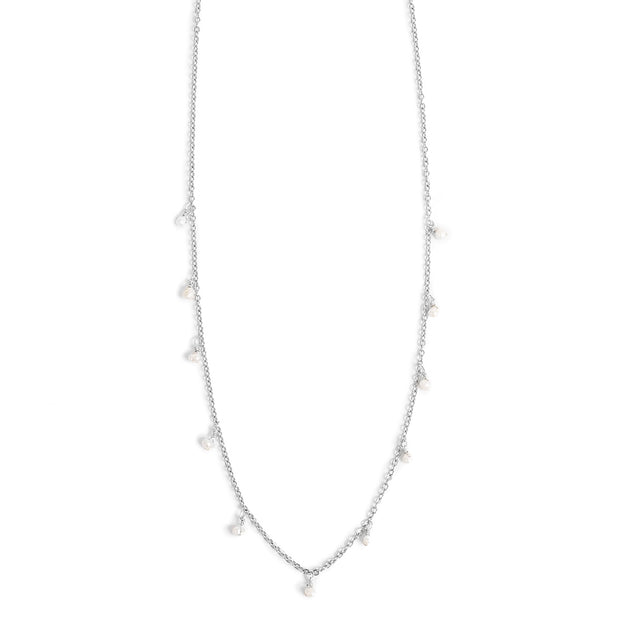 2047-0012 Miniature Steel Fresh Water Pearl Necklace