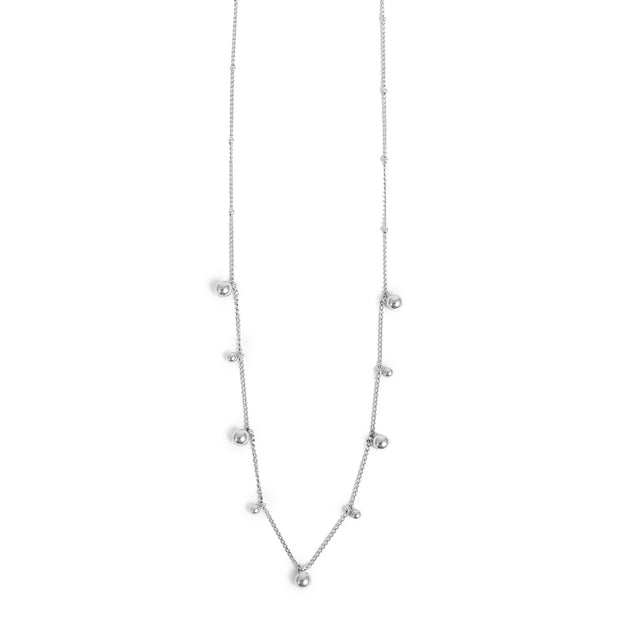 2047-0015 - Miniature Steel Necklace Silver Balls