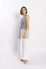 Descend Dress - Navy/Natural/White