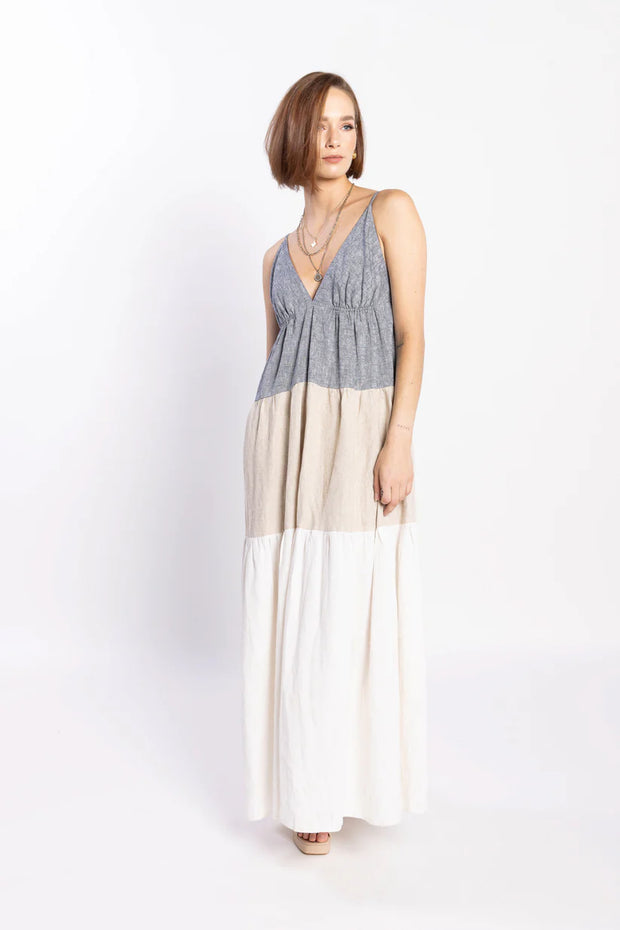 Descend Dress - Navy/Natural/White