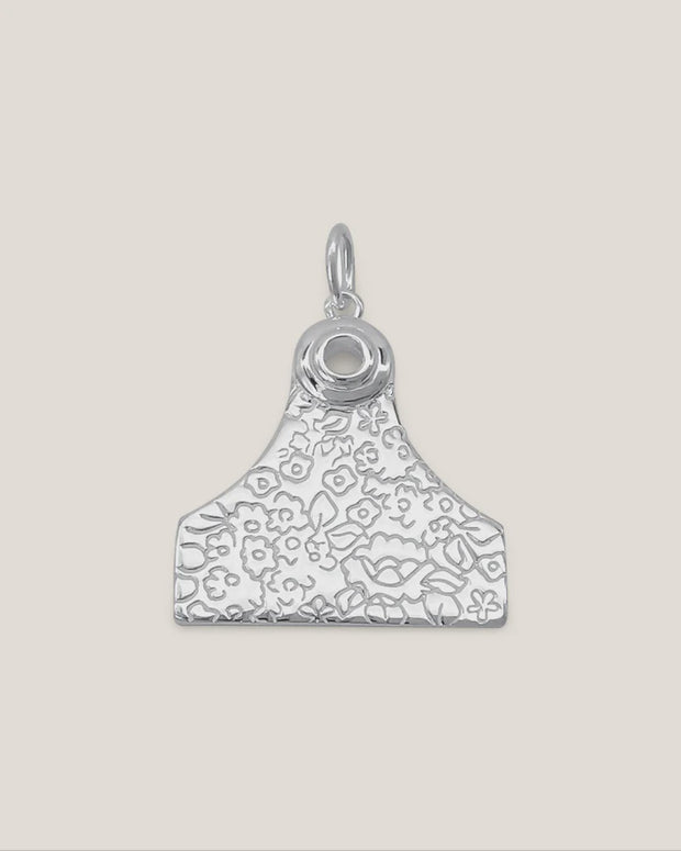Whistle & Pop Heritage Floral Cattle Tag Pendant Large