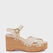 Belle Wedge - Ecru Calf