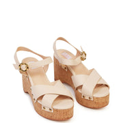 Belle Wedge - Ecru Calf