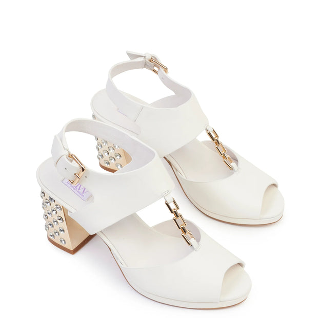 Barbie Heel - White Calf