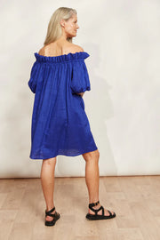 Halcyon Ruched Dress - Cobalt