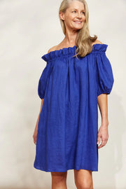 Halcyon Ruched Dress - Cobalt