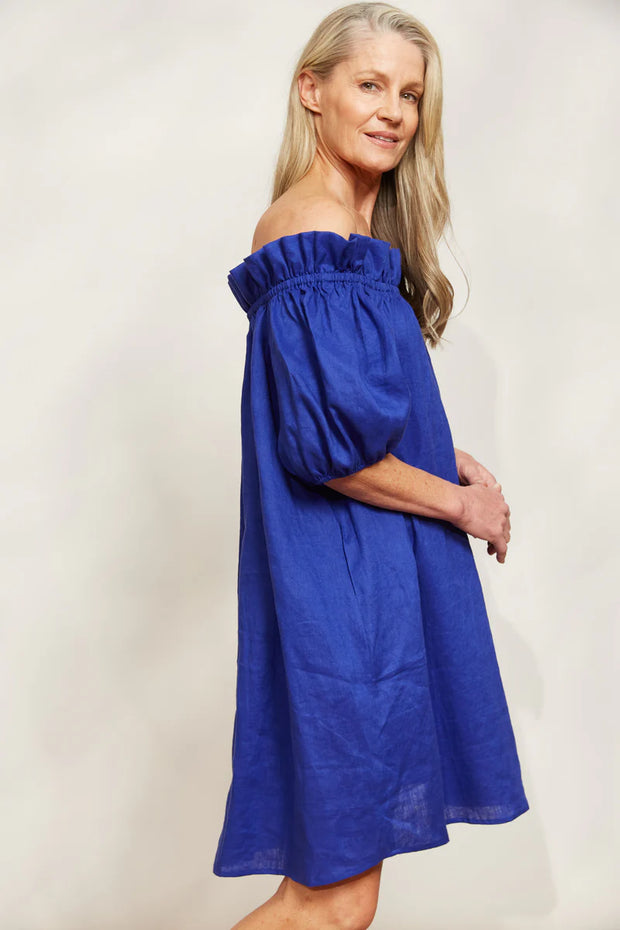 Halcyon Ruched Dress - Cobalt