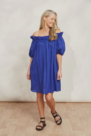 Halcyon Ruched Dress - Cobalt