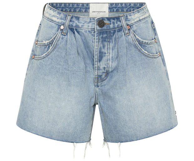 One Teaspoon Shakers Tailored Denim Shorts Xanthe