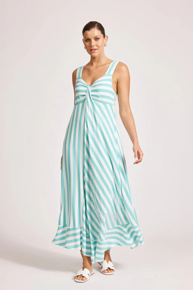 Treville Stripe Tank  Maxi Dress Aqua