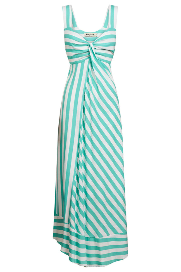 Treville Stripe Tank  Maxi Dress Aqua