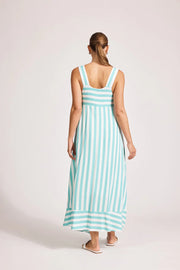 Treville Stripe Tank  Maxi Dress Aqua