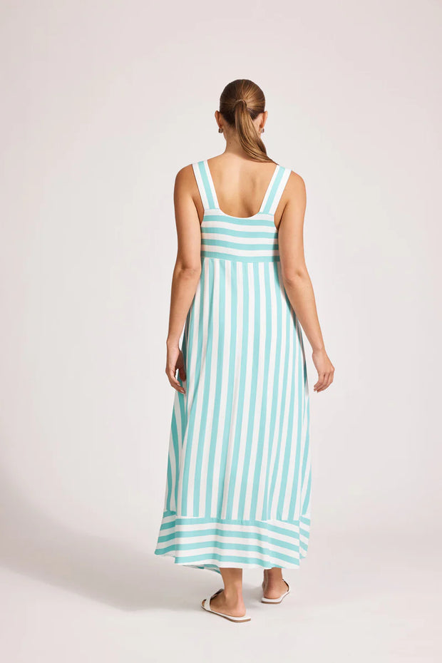 Treville Stripe Tank  Maxi Dress Aqua