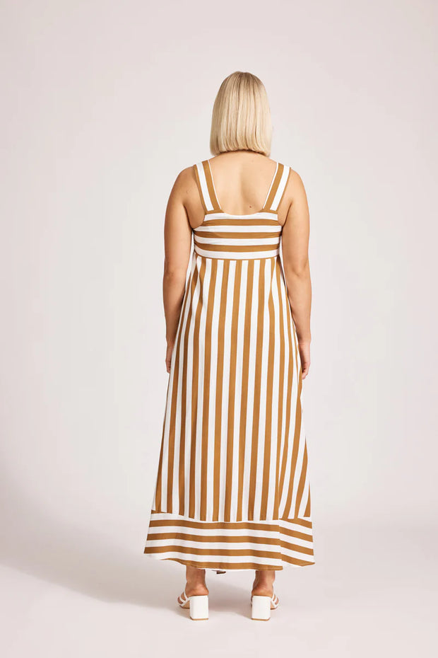 Treville Stripe Tank Maxi Dress Caramel