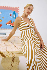 Treville Stripe Tank Maxi Dress Caramel