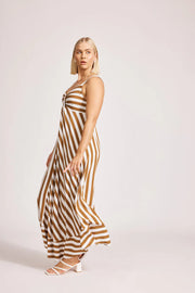Treville Stripe Tank Maxi Dress Caramel