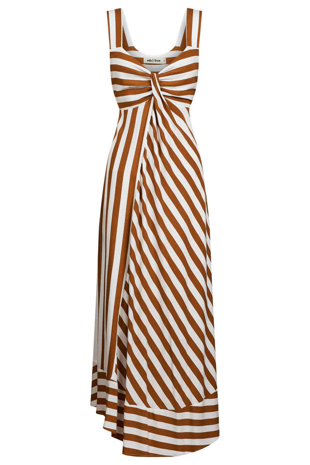 Treville Stripe Tank Maxi Dress Caramel