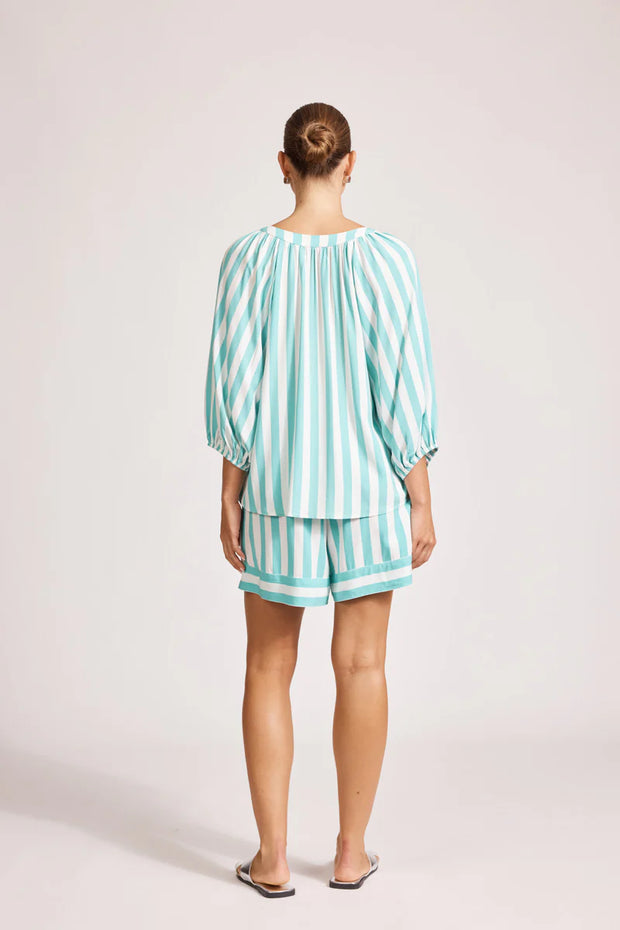 Treville Stripe Blouse Aqua