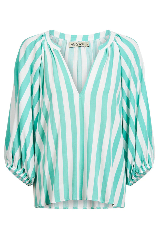 Treville Stripe Blouse Aqua