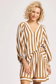 Treville Stripe Blouse Caramel