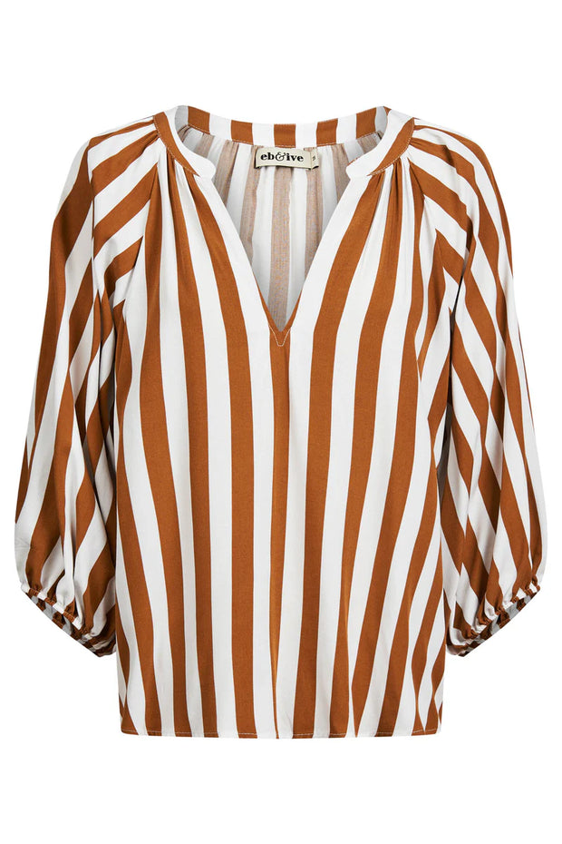 Treville Stripe Blouse Caramel